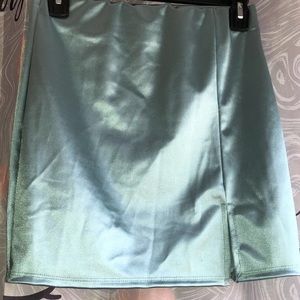 Teal Satin Skirt